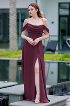 Elegant A Line Floor Length Chiffon Bridesmaid Dress Bridesmaid Dress