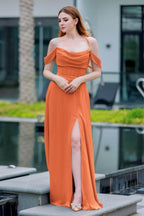Elegant A Line Floor Length Chiffon Bridesmaid Dress Bridesmaid Dress