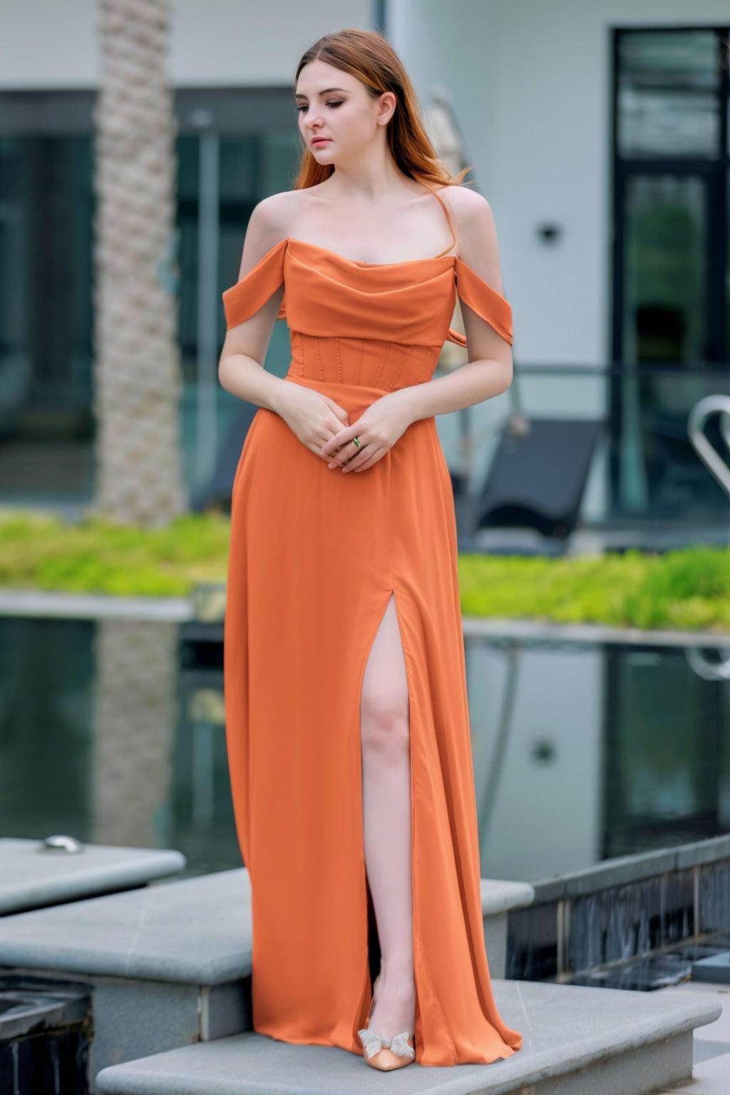 Elegant A Line Floor Length Chiffon Bridesmaid Dress Bridesmaid Dress