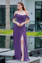 Elegant A Line Floor Length Chiffon Bridesmaid Dress Bridesmaid Dress