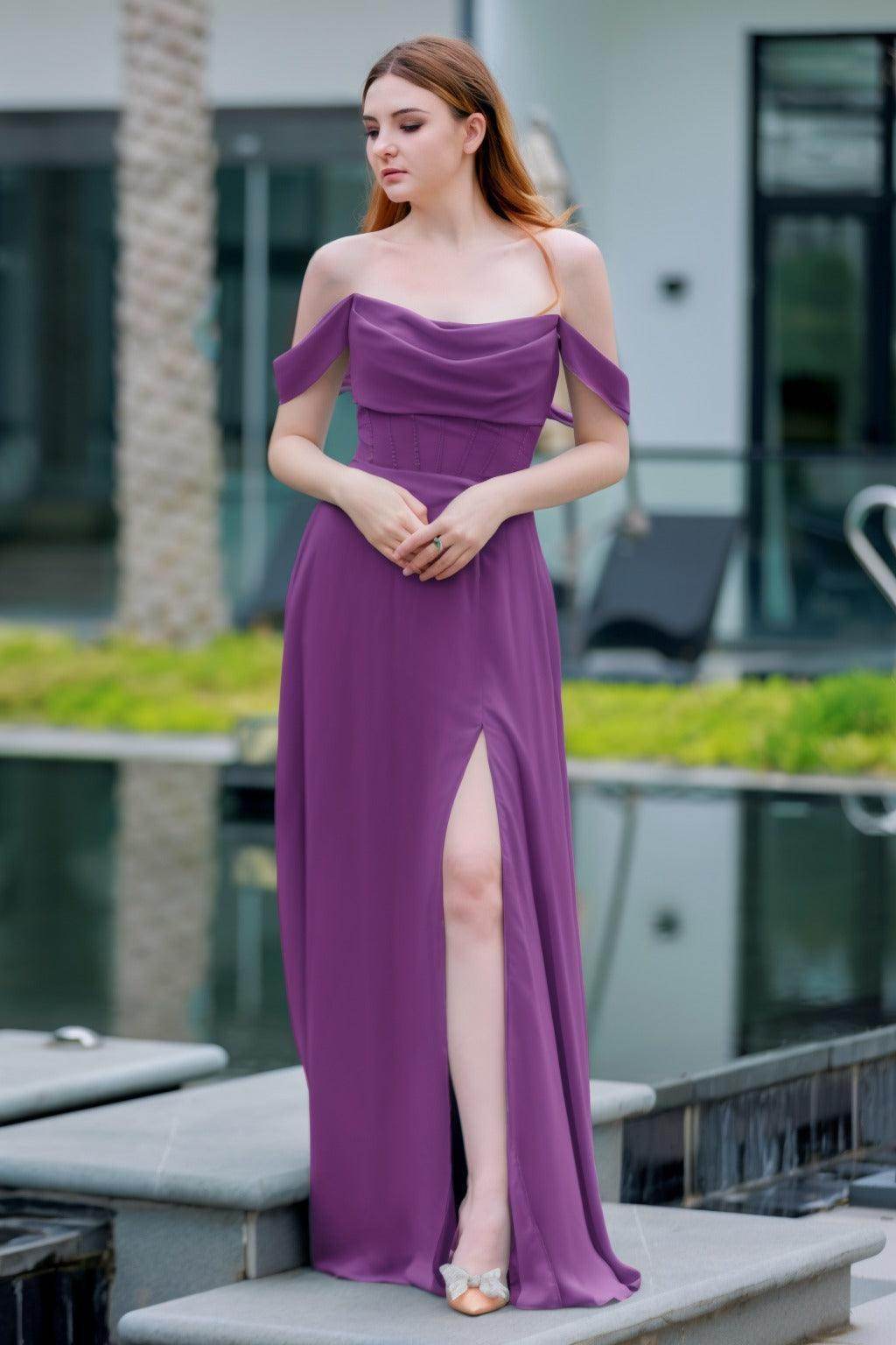 Elegant A Line Floor Length Chiffon Bridesmaid Dress Bridesmaid Dress