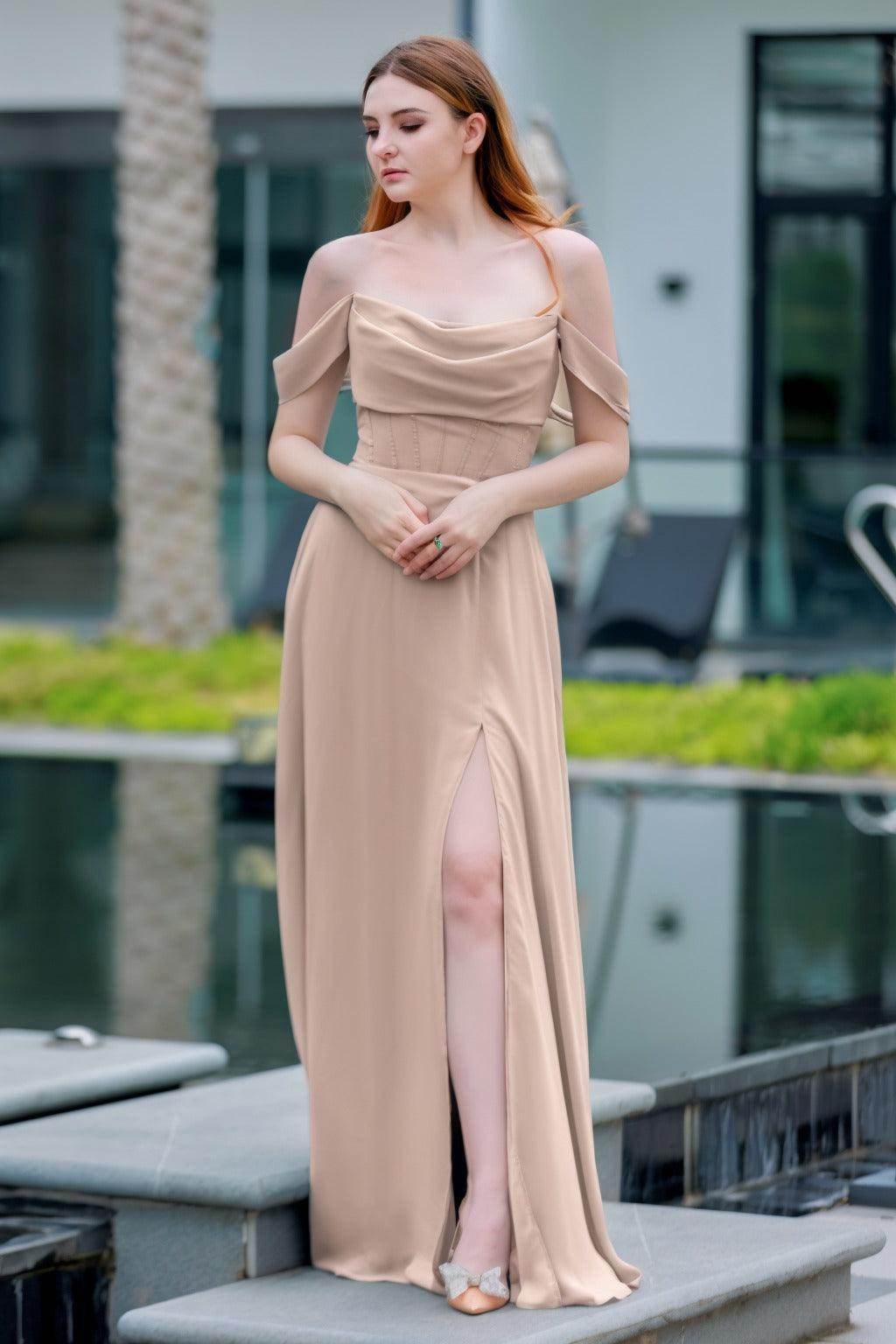Elegant A Line Floor Length Chiffon Bridesmaid Dress Bridesmaid Dress