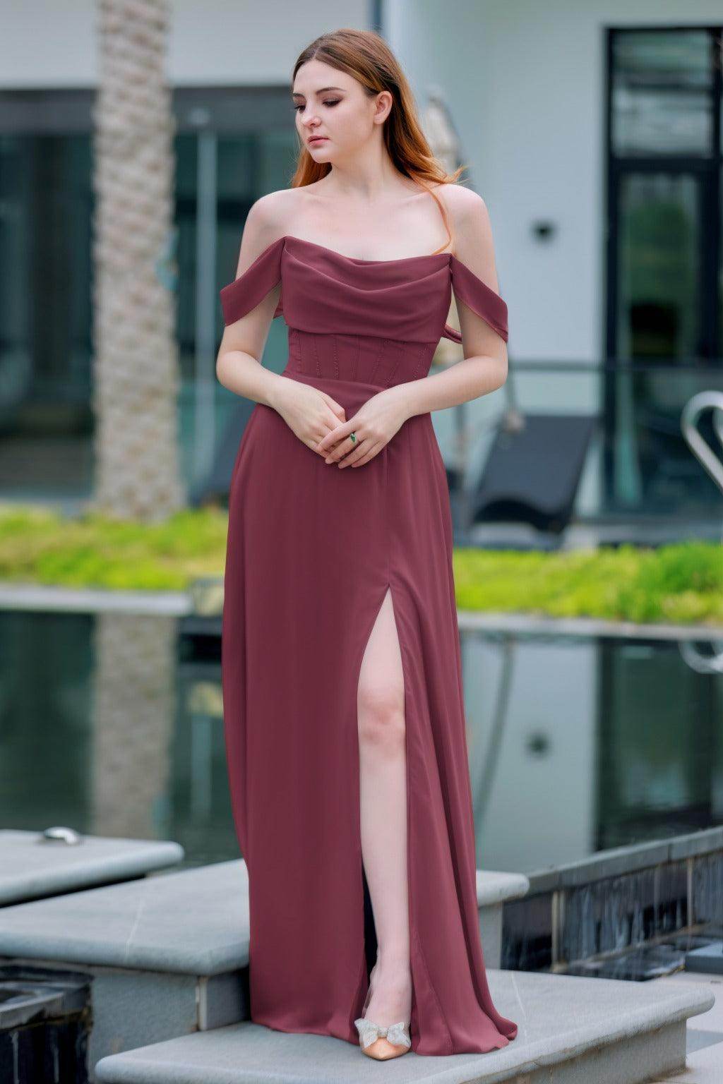 Elegant A Line Floor Length Chiffon Bridesmaid Dress Bridesmaid Dress