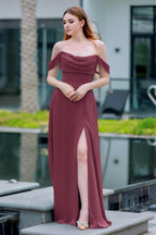 Elegant A Line Floor Length Chiffon Bridesmaid Dress Bridesmaid Dress
