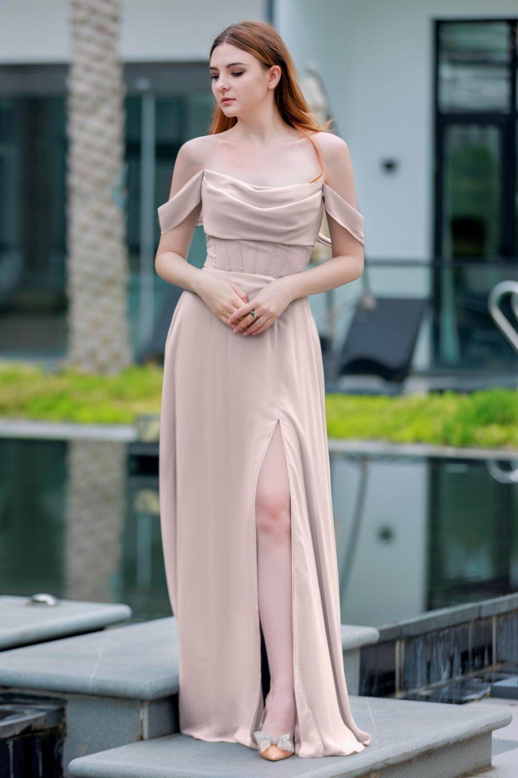 Elegant A Line Floor Length Chiffon Bridesmaid Dress Bridesmaid Dress