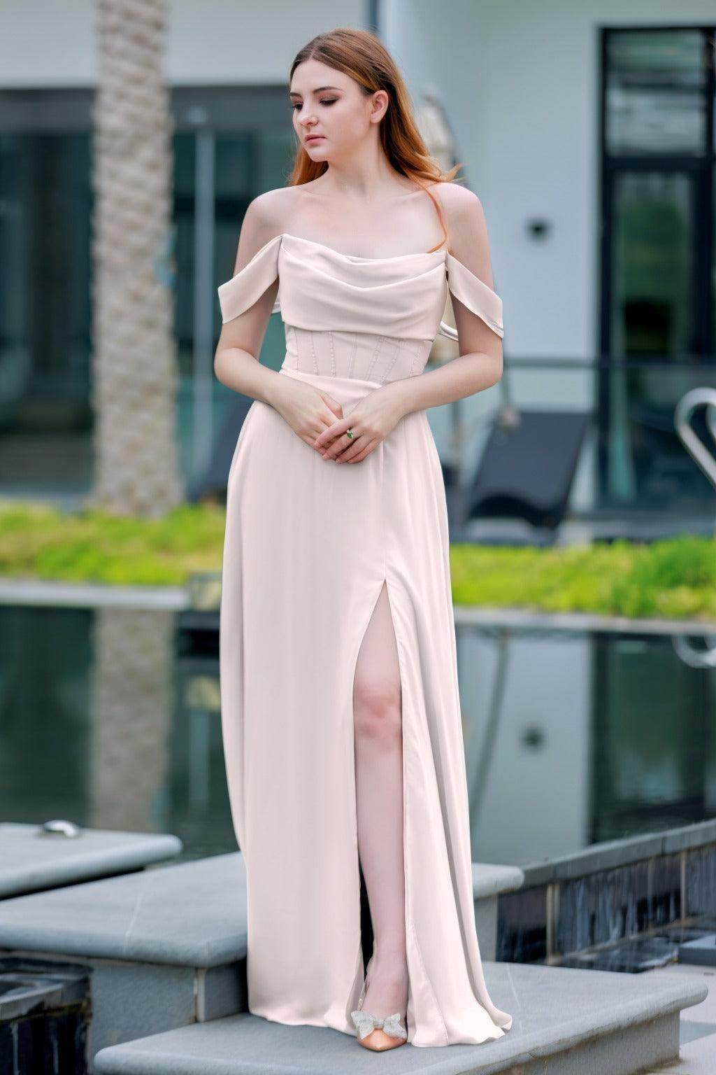 Elegant A Line Floor Length Chiffon Bridesmaid Dress Bridesmaid Dress