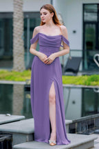 Elegant A Line Floor Length Chiffon Bridesmaid Dress Bridesmaid Dress