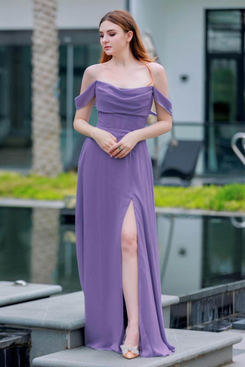Elegant A Line Floor Length Chiffon Bridesmaid Dress Bridesmaid Dress