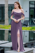 Elegant A Line Floor Length Chiffon Bridesmaid Dress Bridesmaid Dress