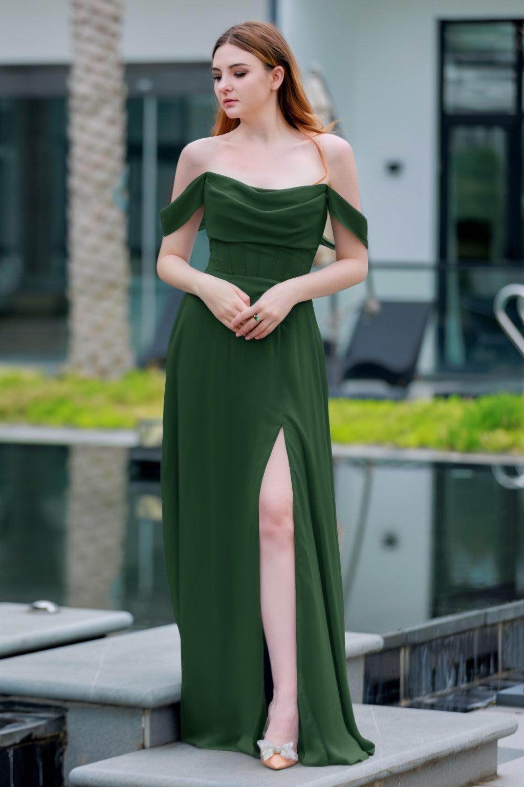 Elegant A Line Floor Length Chiffon Bridesmaid Dress Bridesmaid Dress