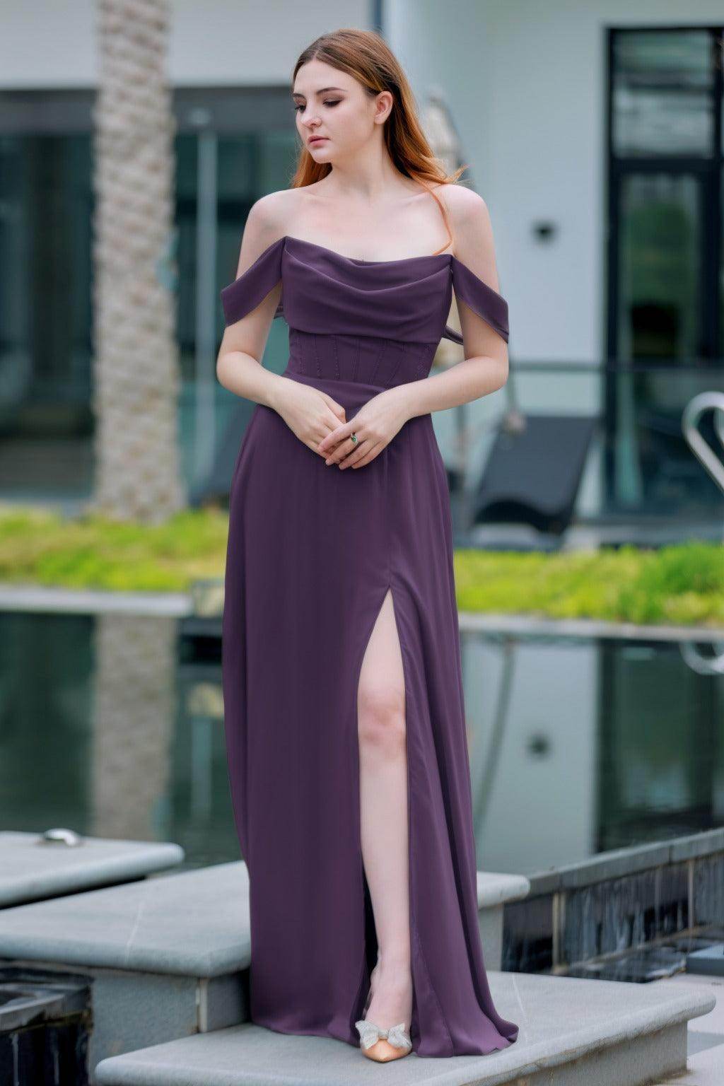 Elegant A Line Floor Length Chiffon Bridesmaid Dress Bridesmaid Dress