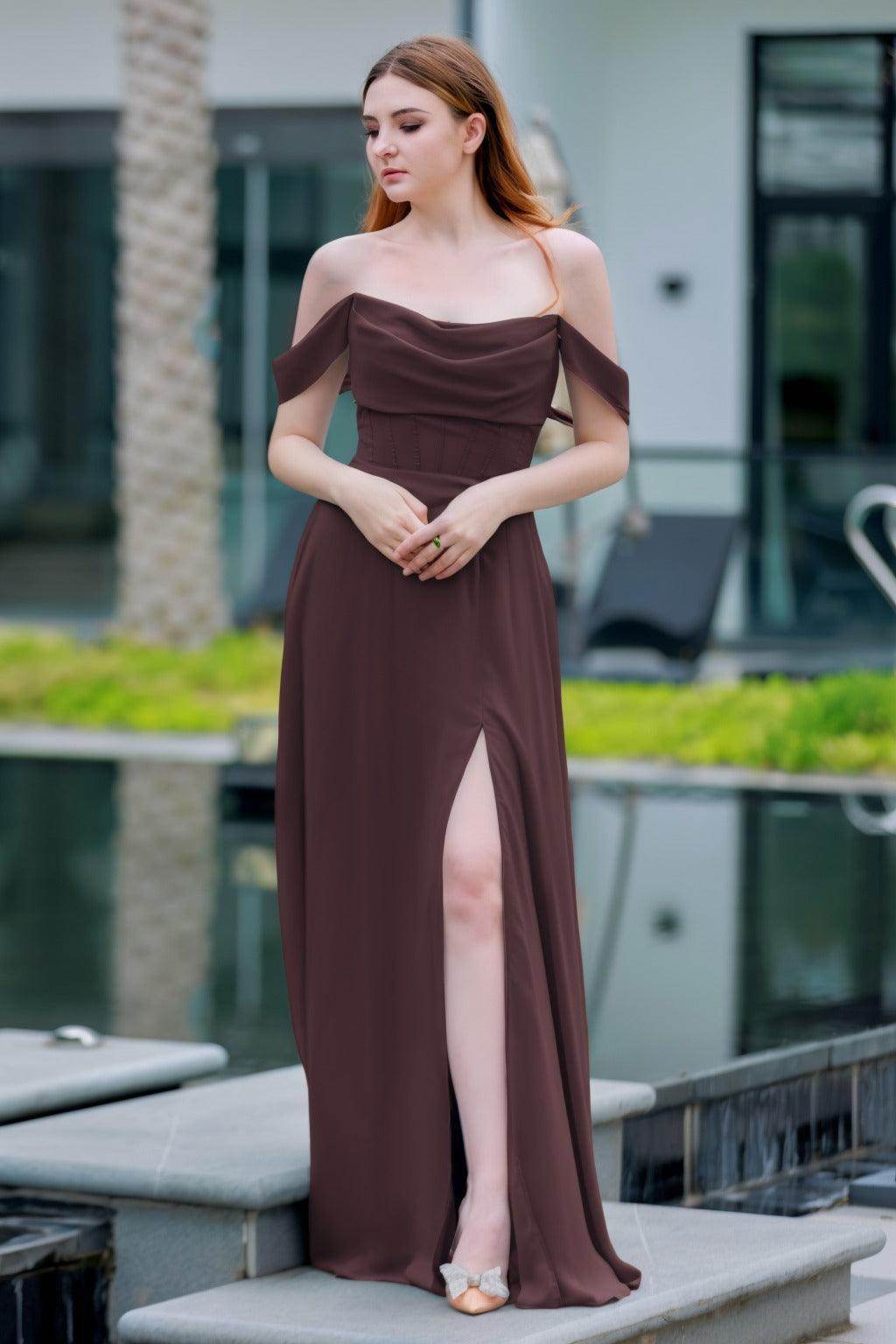 Elegant A Line Floor Length Chiffon Bridesmaid Dress Bridesmaid Dress