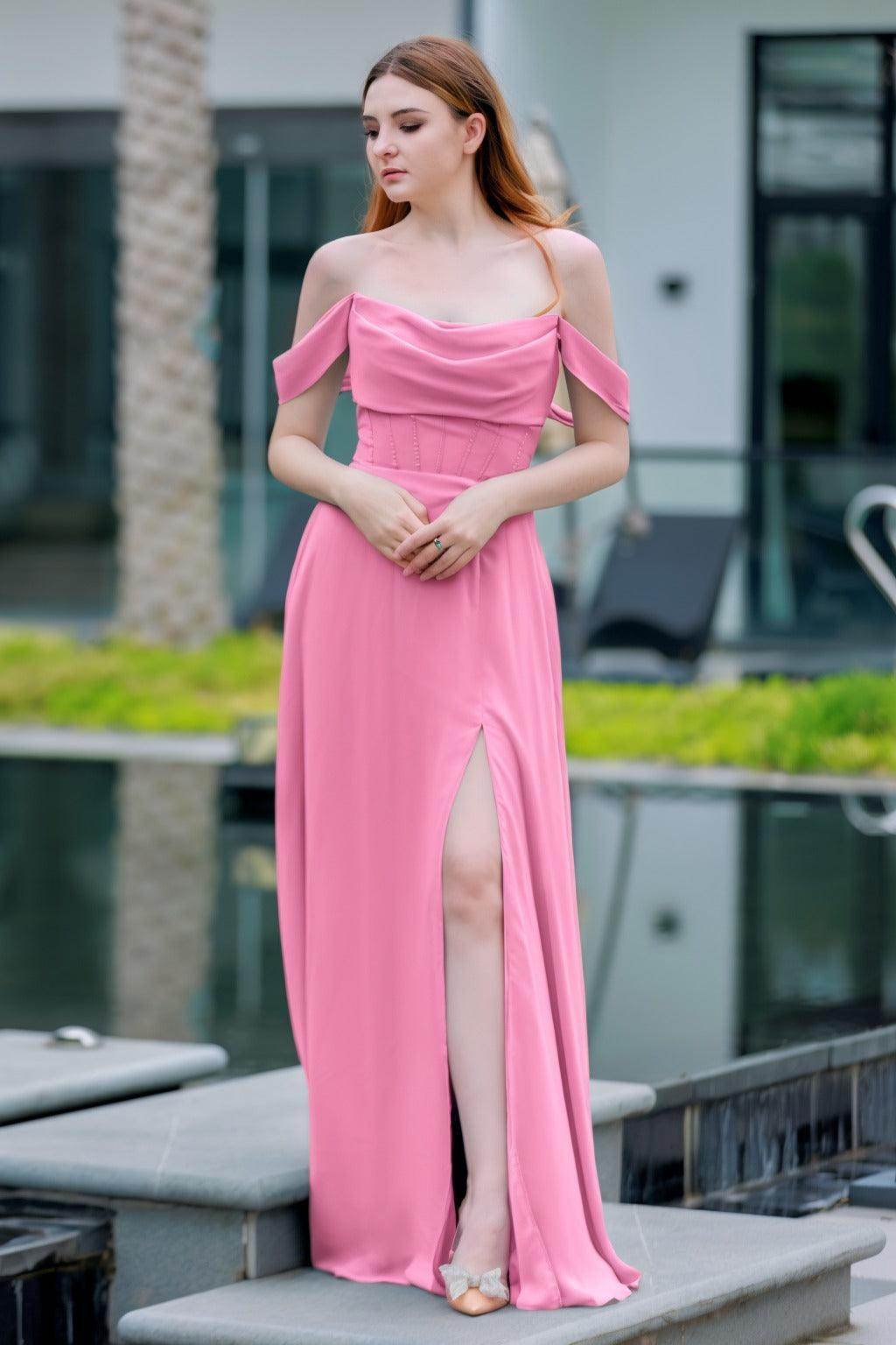 Elegant A Line Floor Length Chiffon Bridesmaid Dress Bridesmaid Dress