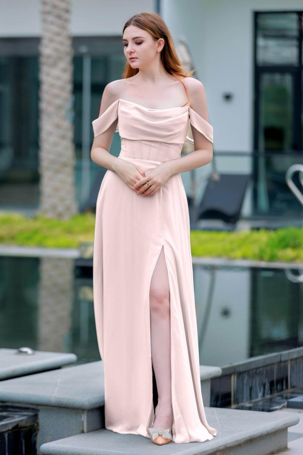 Elegant A Line Floor Length Chiffon Bridesmaid Dress Bridesmaid Dress