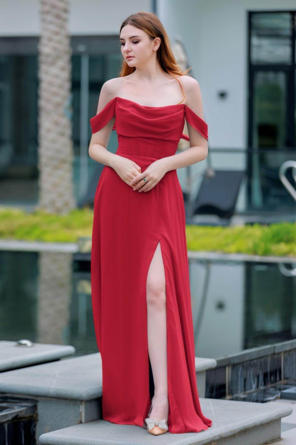 Elegant A Line Floor Length Chiffon Bridesmaid Dress Bridesmaid Dress