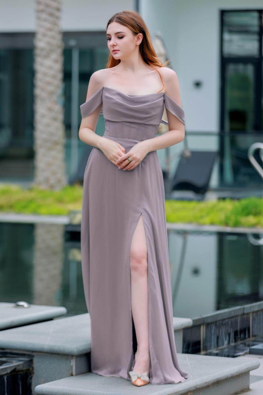 Elegant A Line Floor Length Chiffon Bridesmaid Dress Bridesmaid Dress