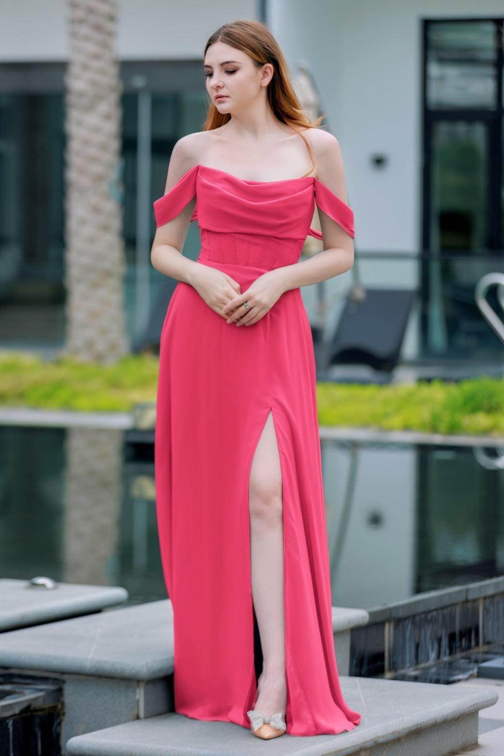 Elegant A Line Floor Length Chiffon Bridesmaid Dress Bridesmaid Dress