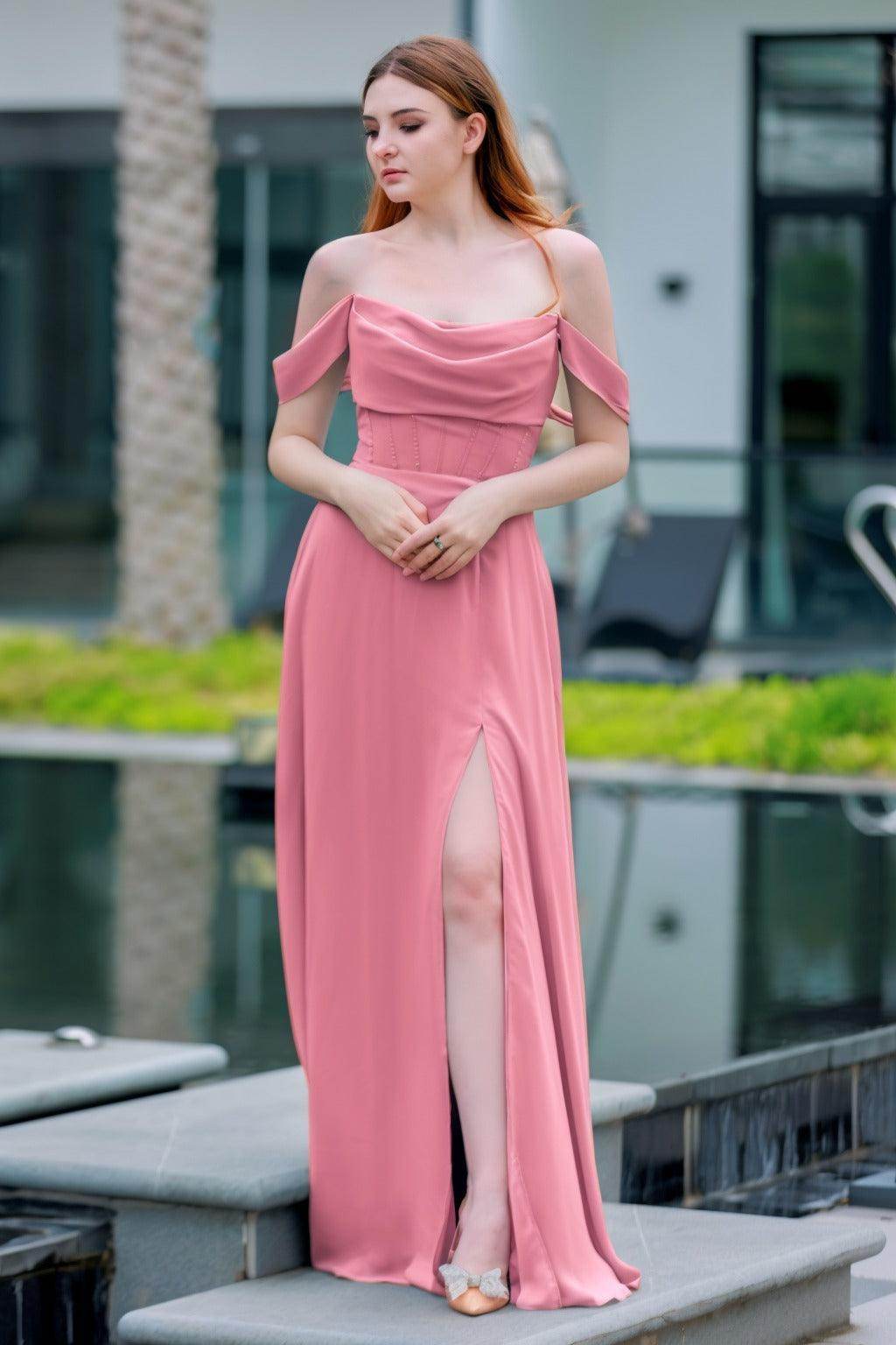Elegant A Line Floor Length Chiffon Bridesmaid Dress Bridesmaid Dress