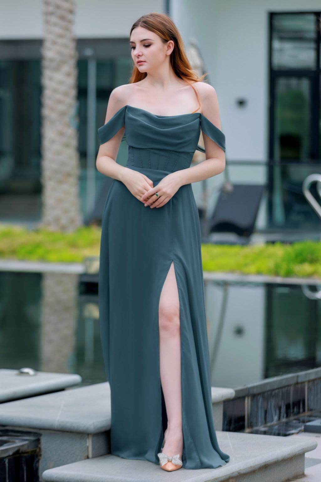 Elegant A Line Floor Length Chiffon Bridesmaid Dress Bridesmaid Dress