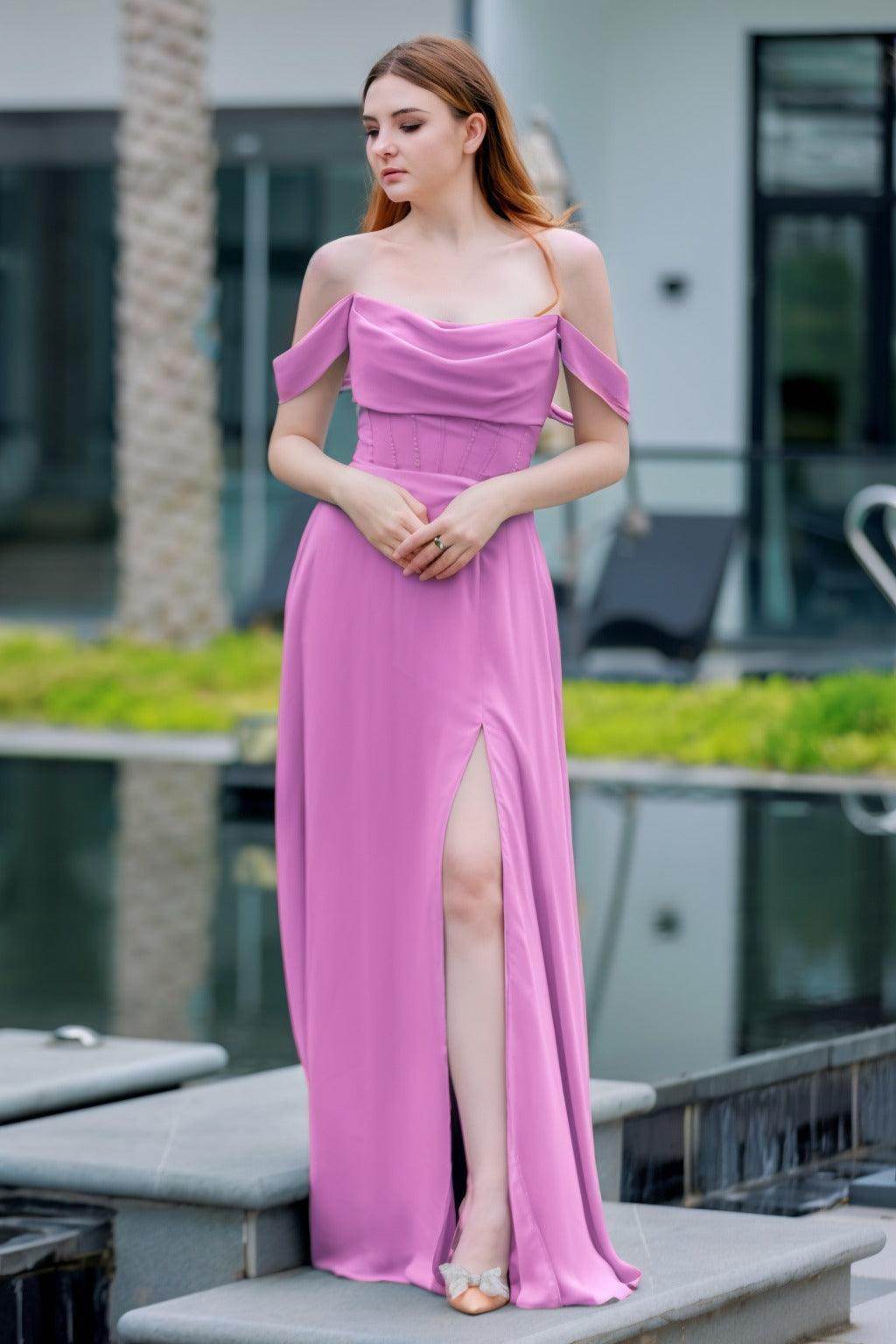 Elegant A Line Floor Length Chiffon Bridesmaid Dress Bridesmaid Dress