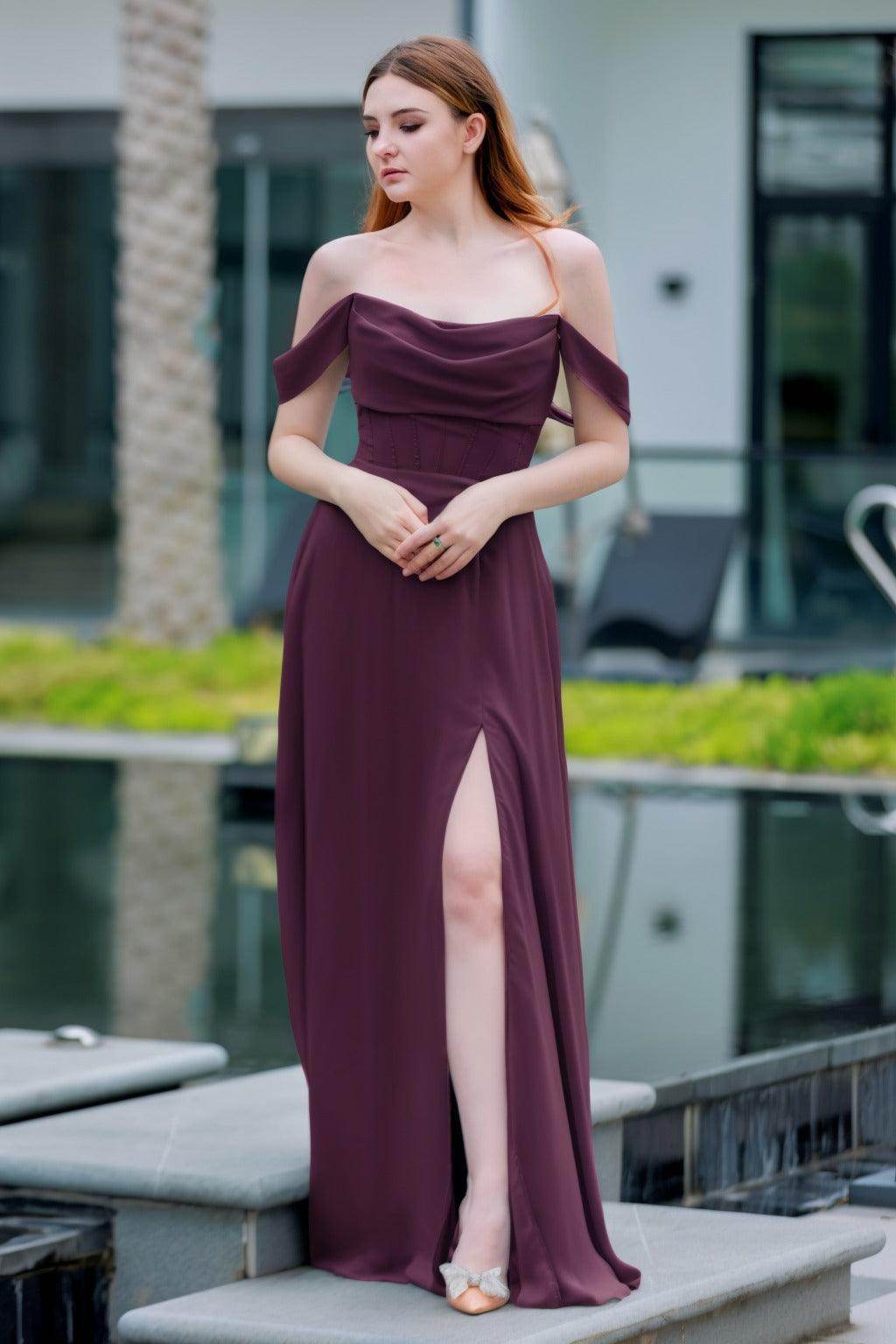 Elegant A Line Floor Length Chiffon Bridesmaid Dress Bridesmaid Dress