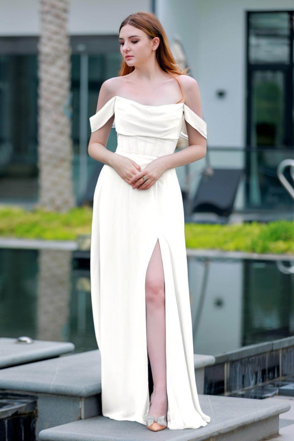 Elegant A Line Floor Length Chiffon Bridesmaid Dress Bridesmaid Dress