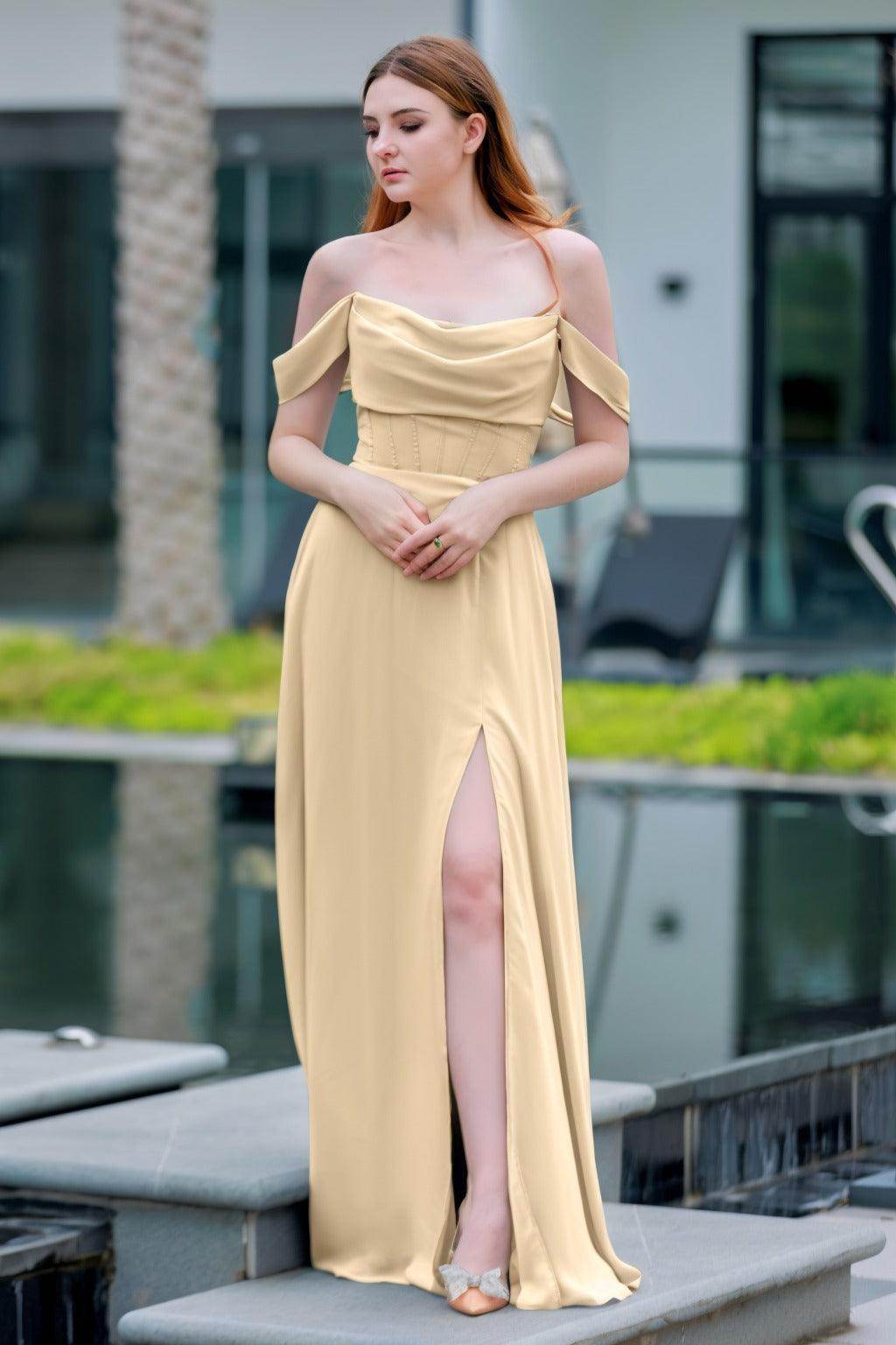 Elegant A Line Floor Length Chiffon Bridesmaid Dress Bridesmaid Dress