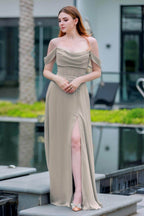 Elegant A Line Floor Length Chiffon Bridesmaid Dress Bridesmaid Dress