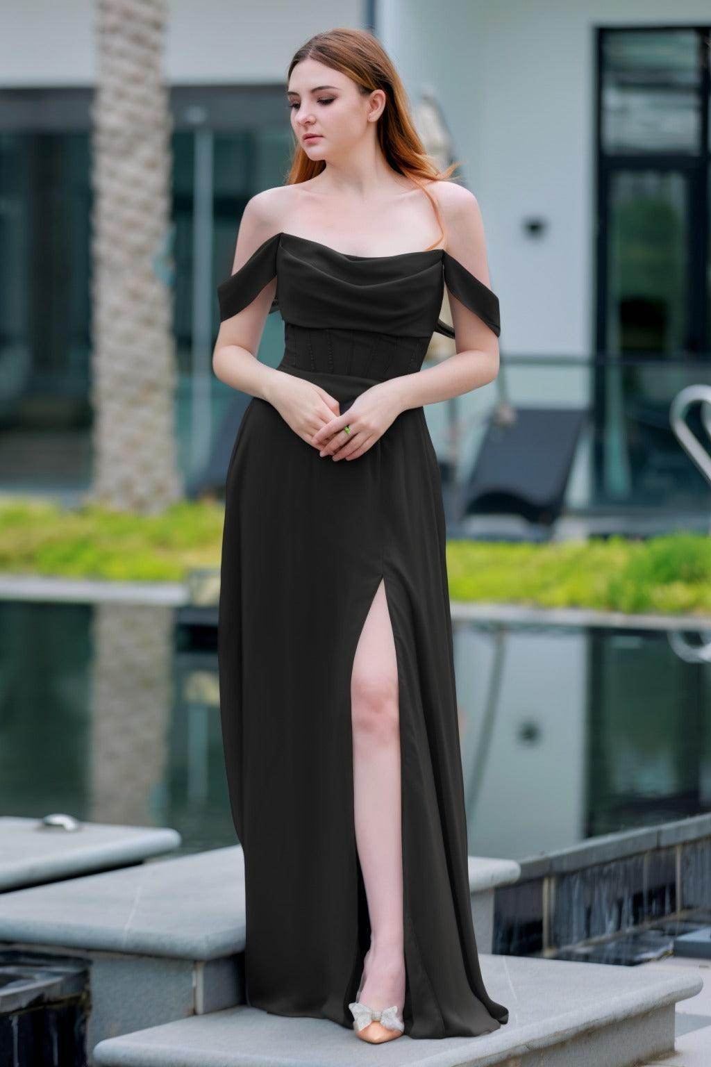 Elegant A Line Floor Length Chiffon Bridesmaid Dress Bridesmaid Dress