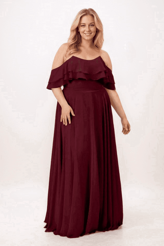 Elegant A Line Maxi Chiffon Bridesmaid Dress Bridesmaid Dress