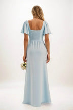 Elegant Sheath Column Maxi Chiffon Bridesmaid Dress Bridesmaid Dress