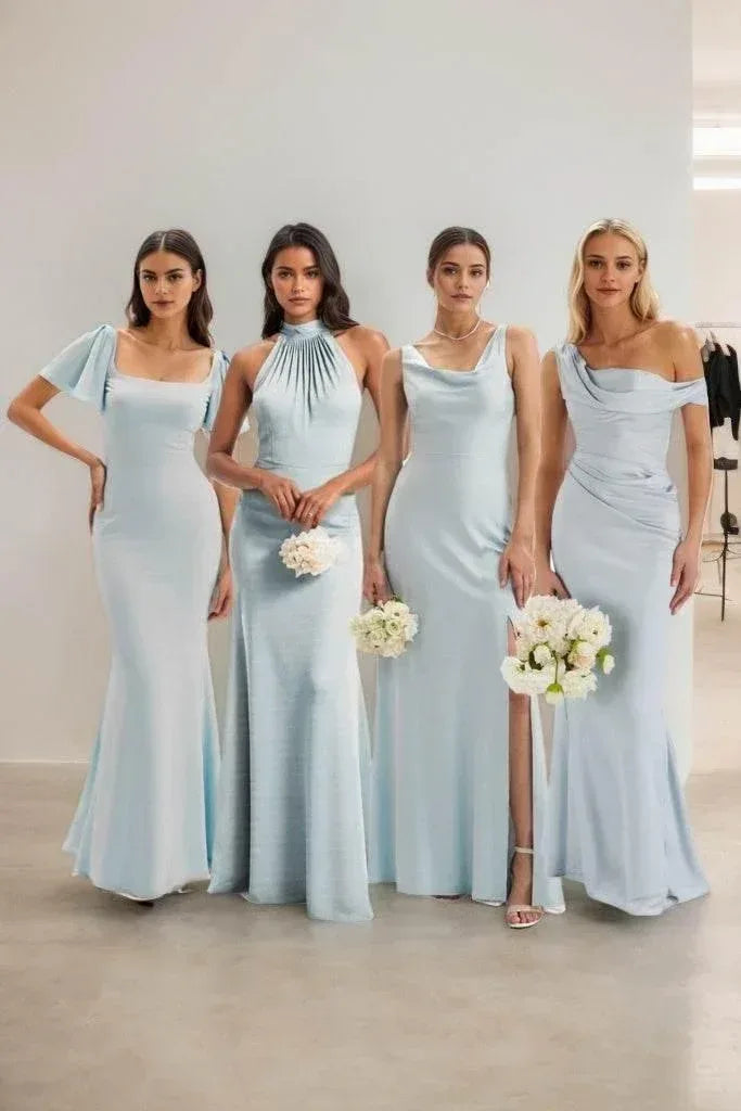 Elegant Sheath Column Maxi Chiffon Bridesmaid Dress Bridesmaid Dress