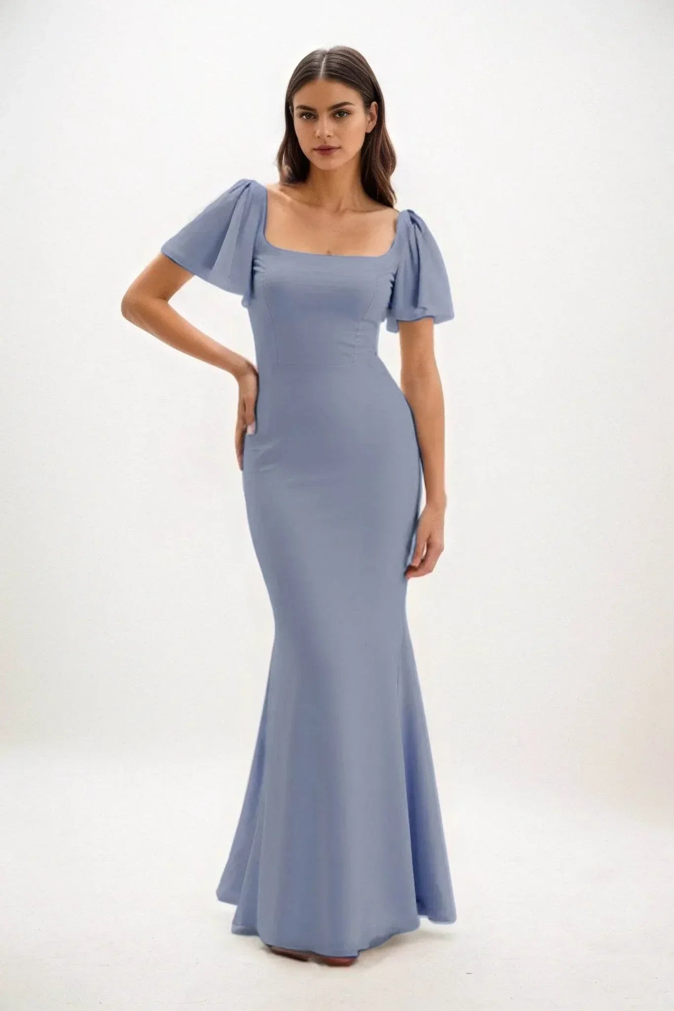 Elegant Sheath Column Maxi Chiffon Bridesmaid Dress Bridesmaid Dress