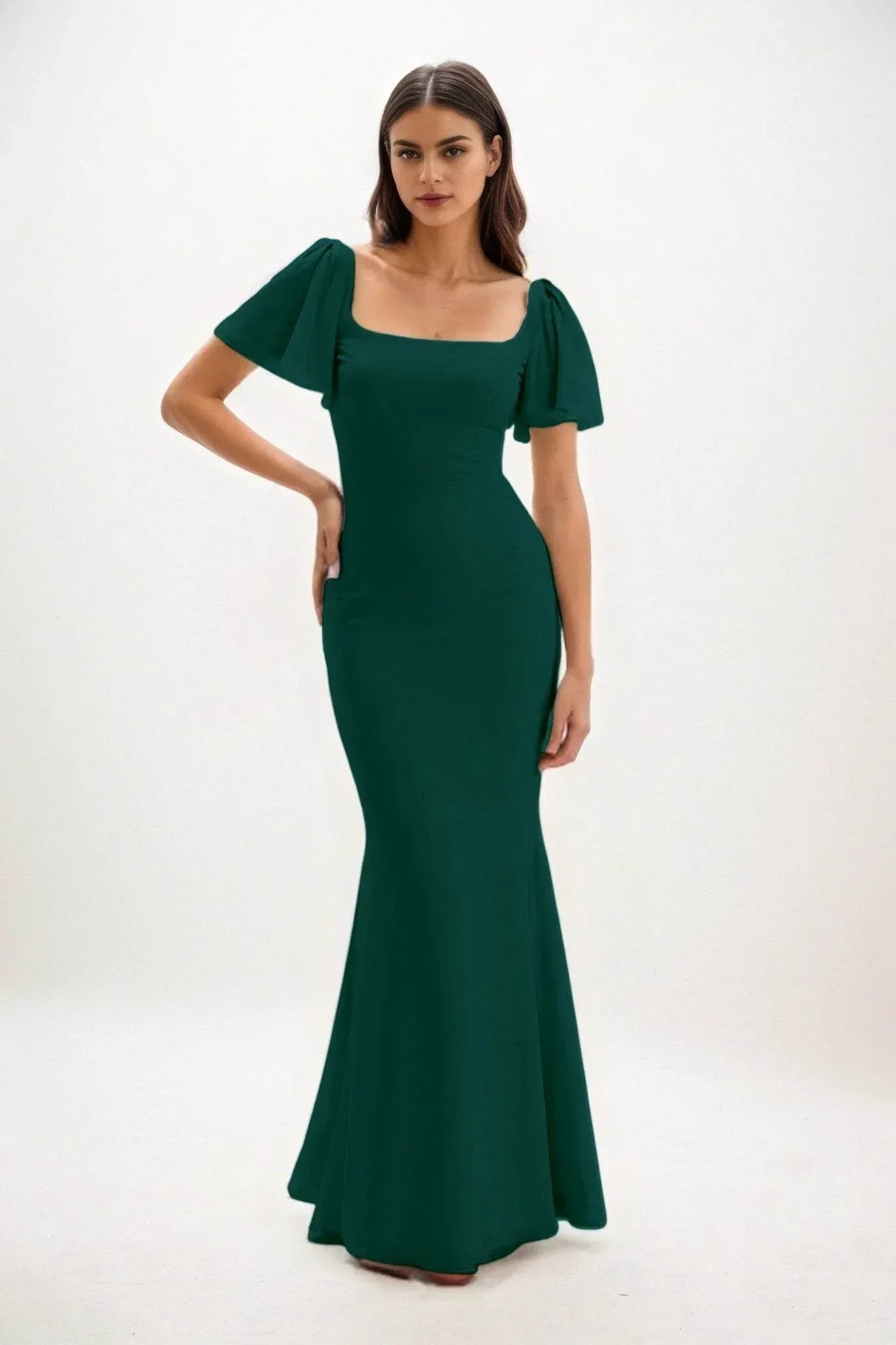 Elegant Sheath Column Maxi Chiffon Bridesmaid Dress Bridesmaid Dress