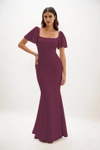 Elegant Sheath Column Maxi Chiffon Bridesmaid Dress Bridesmaid Dress
