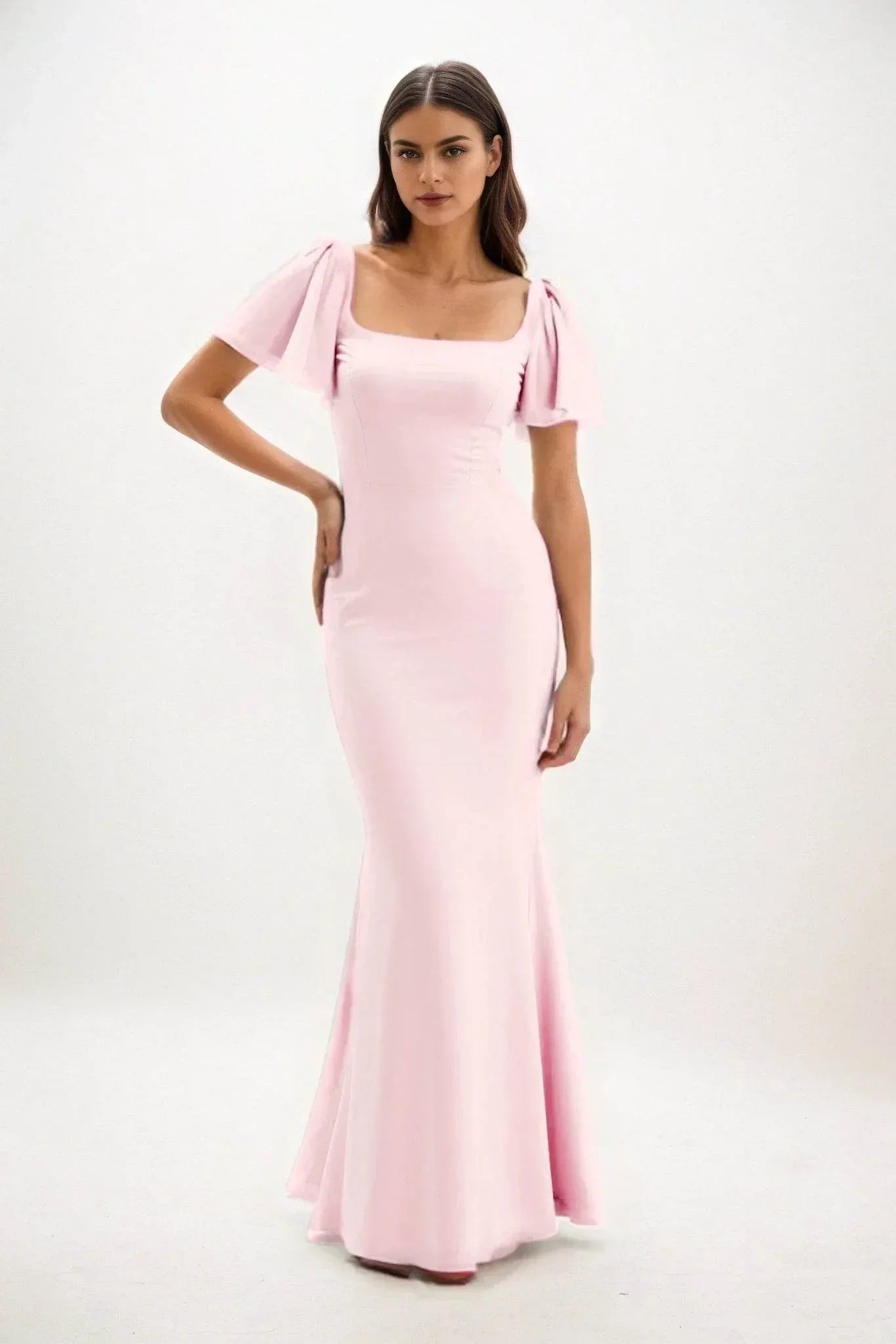 Elegant Sheath Column Maxi Chiffon Bridesmaid Dress Bridesmaid Dress