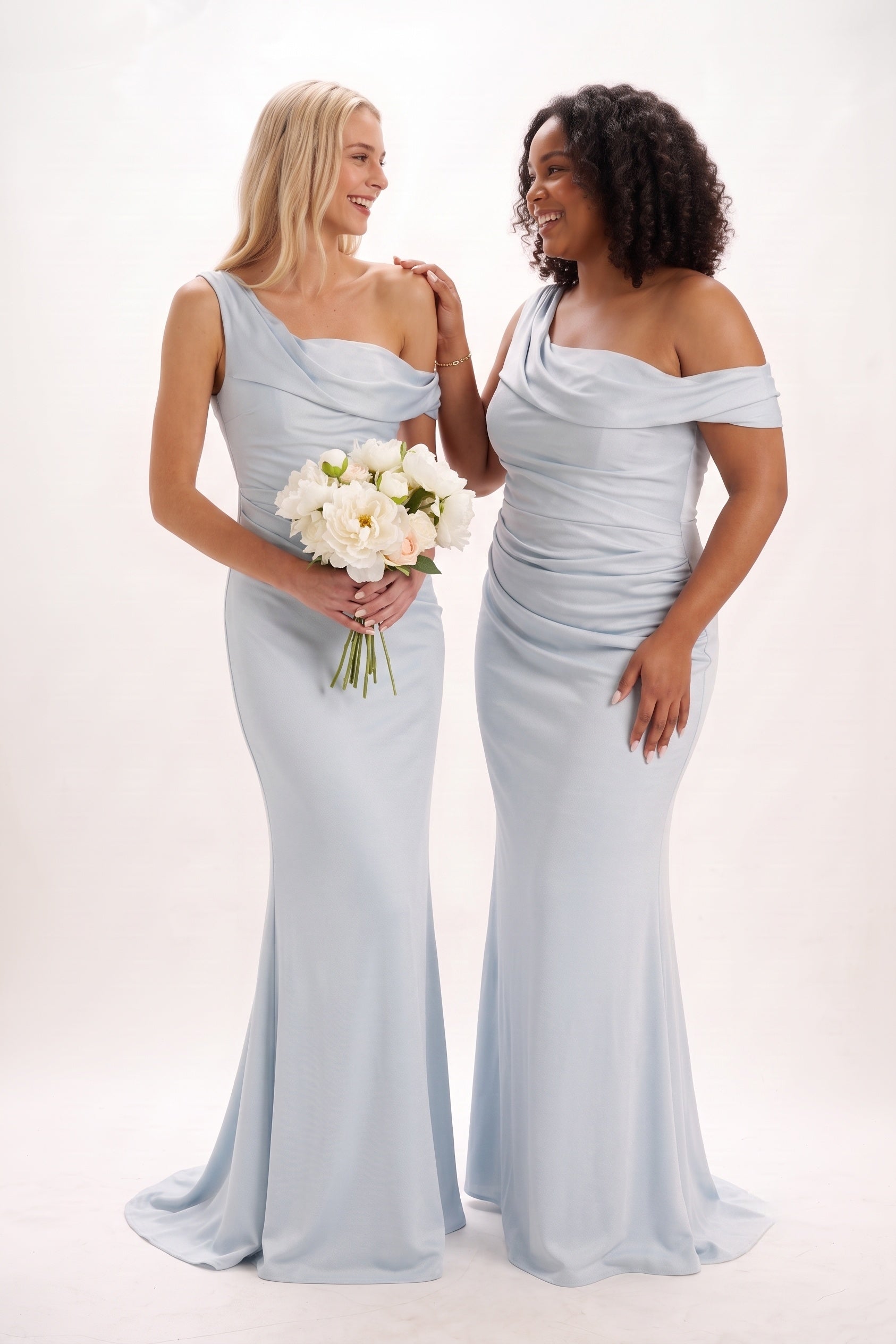 Elegant Sheath Column Maxi Luxe Satin Bridesmaid Dress Bridesmaid Dress
