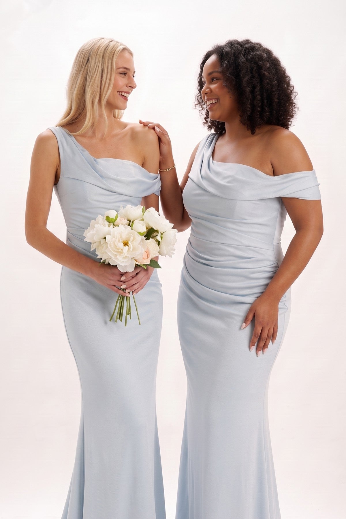 Elegant Sheath Column Maxi Luxe Satin Bridesmaid Dress Bridesmaid Dress