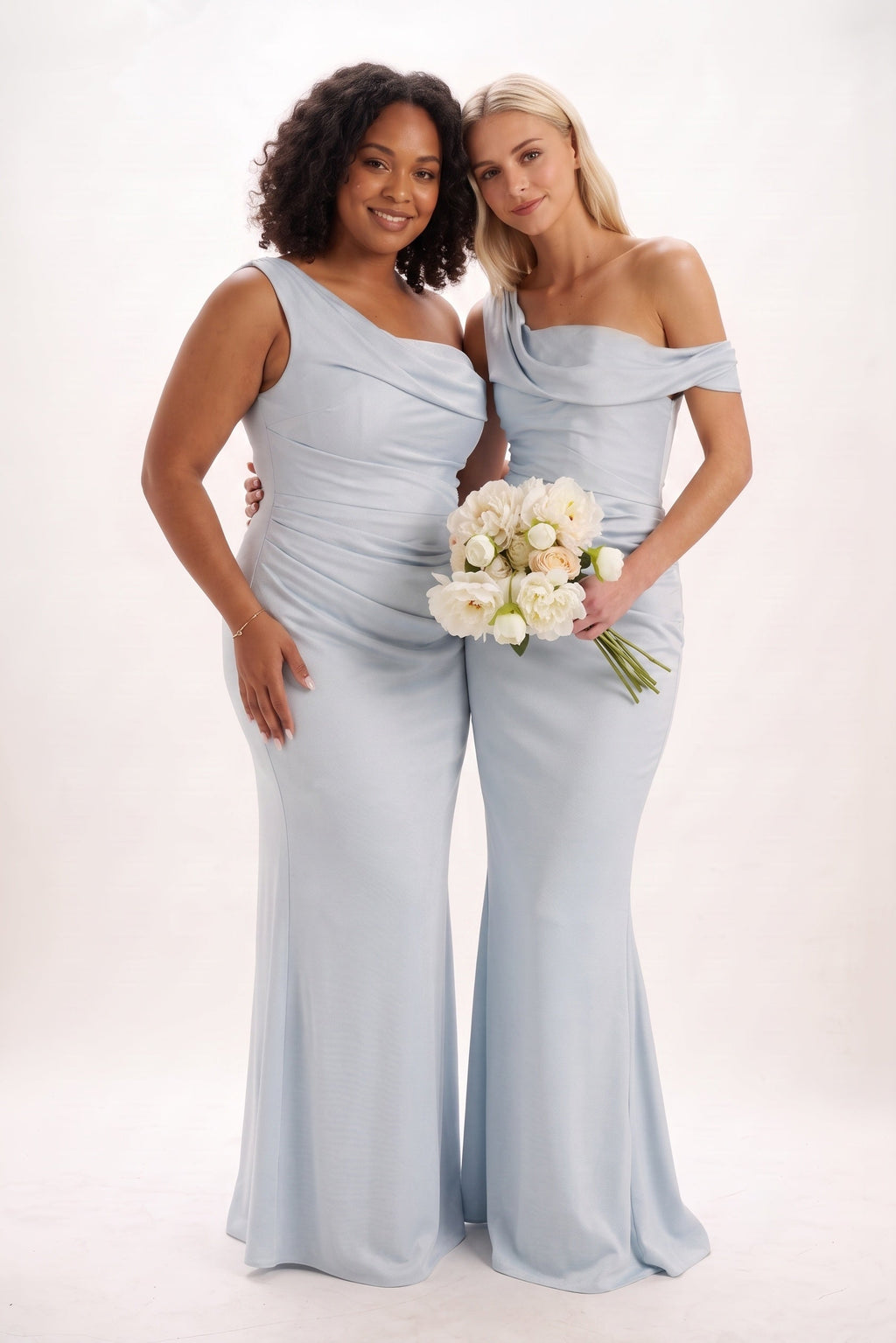 Elegant Sheath Column Maxi Luxe Satin Bridesmaid Dress Bridesmaid Dress