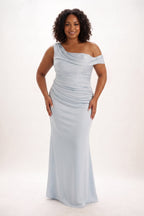 Elegant Sheath Column Maxi Luxe Satin Bridesmaid Dress Bridesmaid Dress
