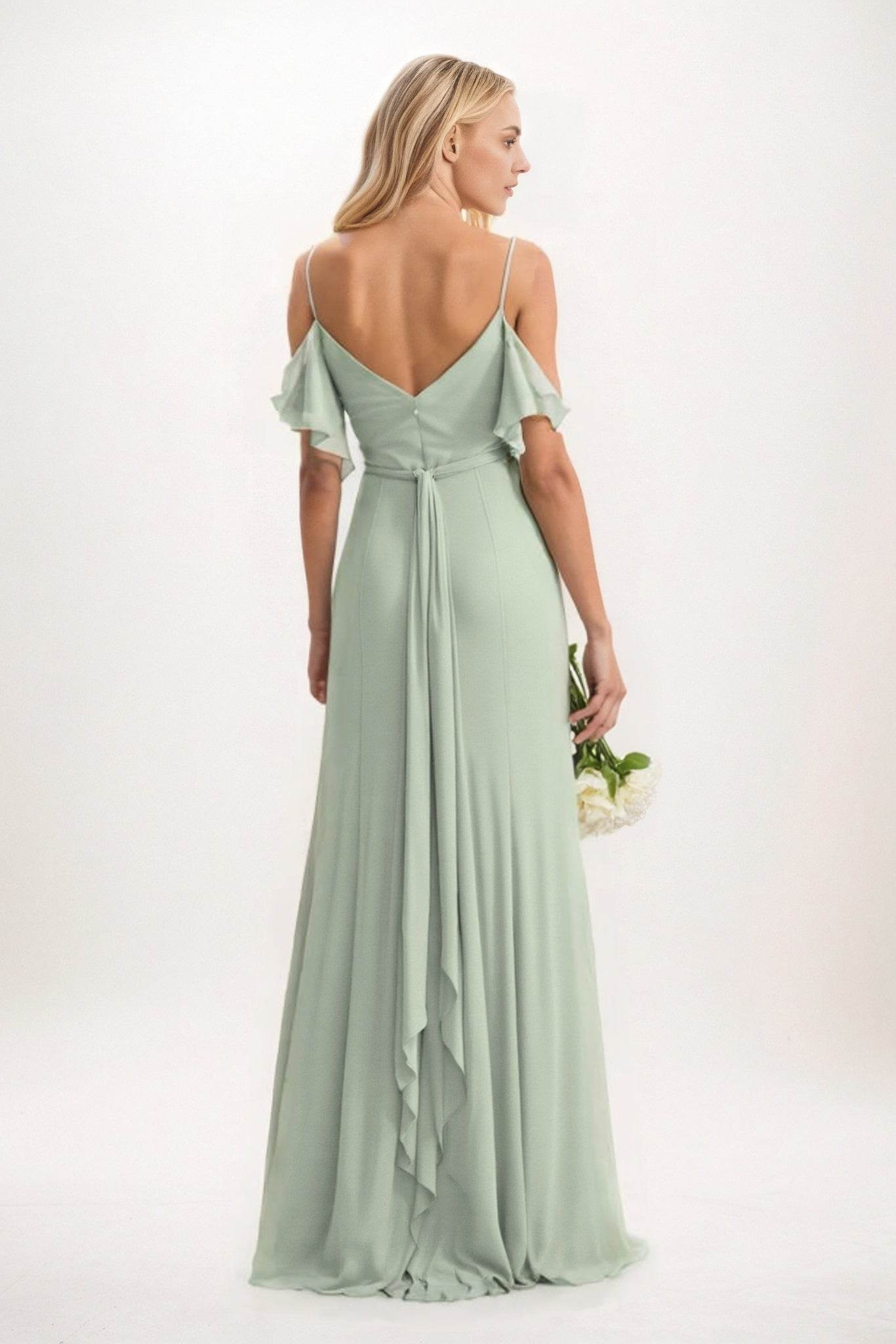 Elegant A Line Maxi Chiffon Bridesmaid Dress Bridesmaid Dress