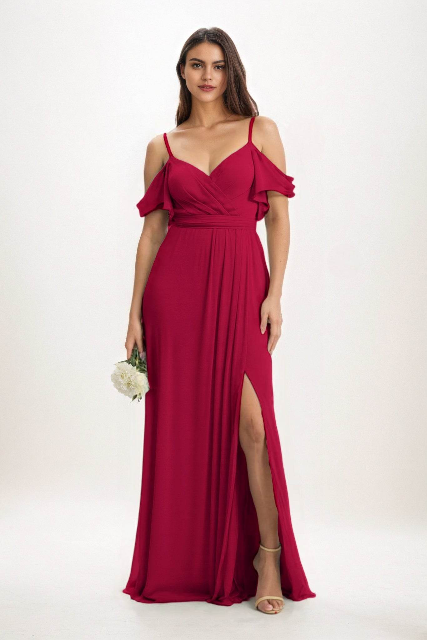 Elegant A Line Maxi Chiffon Bridesmaid Dress Bridesmaid Dress