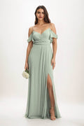 Elegant A Line Maxi Chiffon Bridesmaid Dress Bridesmaid Dress