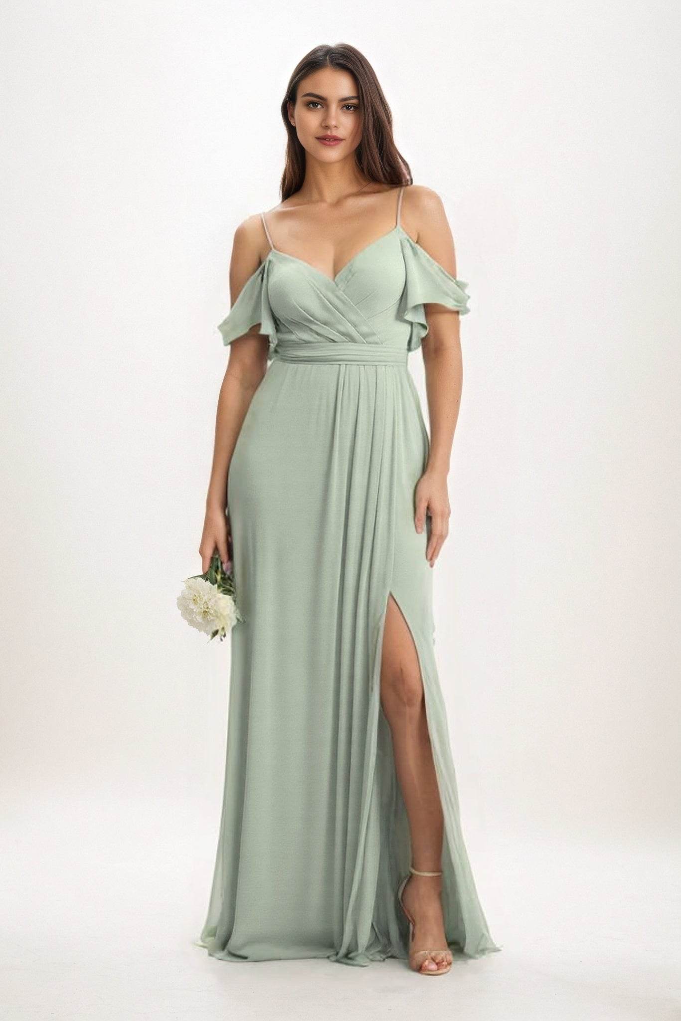 Elegant A Line Maxi Chiffon Bridesmaid Dress Bridesmaid Dress
