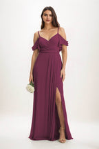 Elegant A Line Maxi Chiffon Bridesmaid Dress Bridesmaid Dress