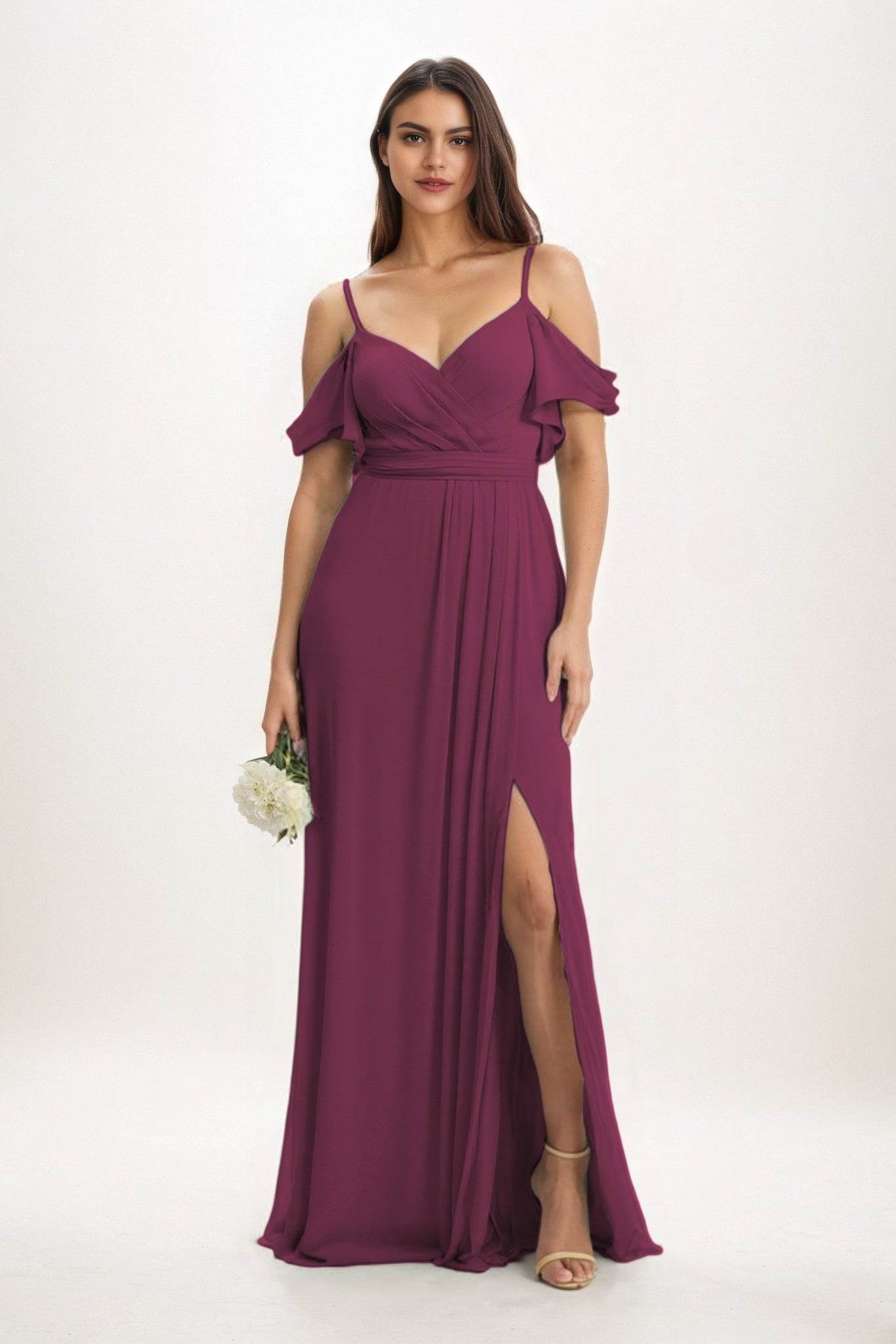 Elegant A Line Maxi Chiffon Bridesmaid Dress Bridesmaid Dress