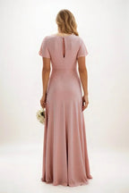 Elegant A Line Maxi Luxe Satin Bridesmaid Dress Bridesmaid Dress