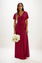 Elegant A Line Maxi Luxe Satin Bridesmaid Dress Bridesmaid Dress