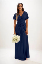 Elegant A Line Maxi Luxe Satin Bridesmaid Dress Bridesmaid Dress