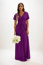 Elegant A Line Maxi Luxe Satin Bridesmaid Dress Bridesmaid Dress